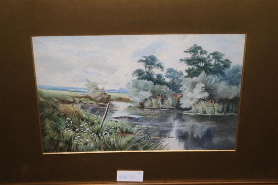 A pair of watercolour landscapes, 27cm x 43cm